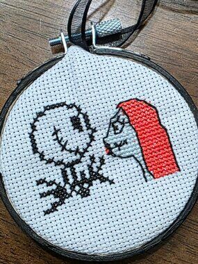 Mini Nightmare Before Christmas Cross Stitch Hanging